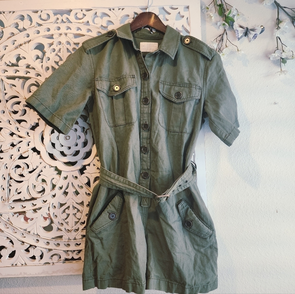 Heritage collection of Banana Republic romper Olive Color Sz 4 - Picture 11 of 15